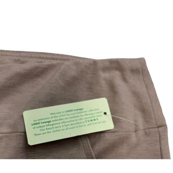 LOGO Lounge by Lori Goldstein Pull On Knit Crop Wide Leg Pants Beige Pockets 1X - Picture 4 of 11